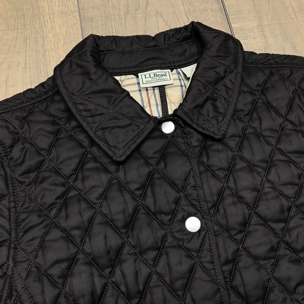 L.L. Bean Jacket Womens Size S Brown‎ Quilted Plaid Lined Snap Riding Barn Chore - Picture 7 of 12